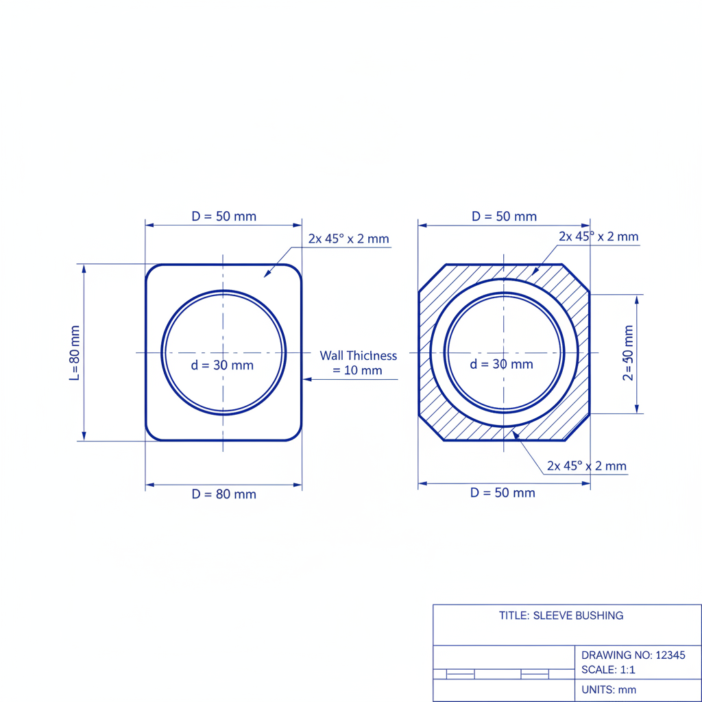 Bushing 252100390 - Dimension diagram