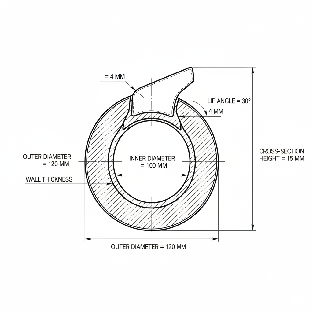 Lip Type Seal Ring 803400210 - Dimension diagram