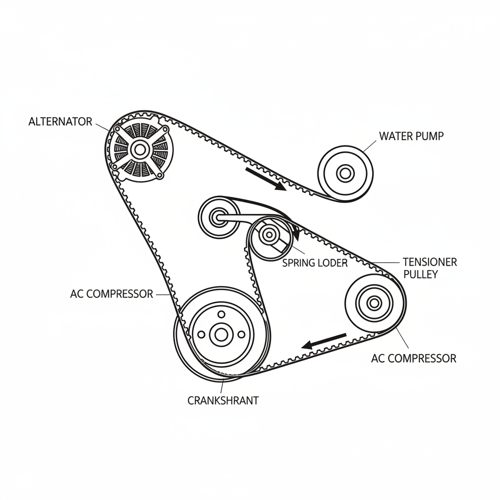 Fan Belt 10PK1334 - Installation Diagram