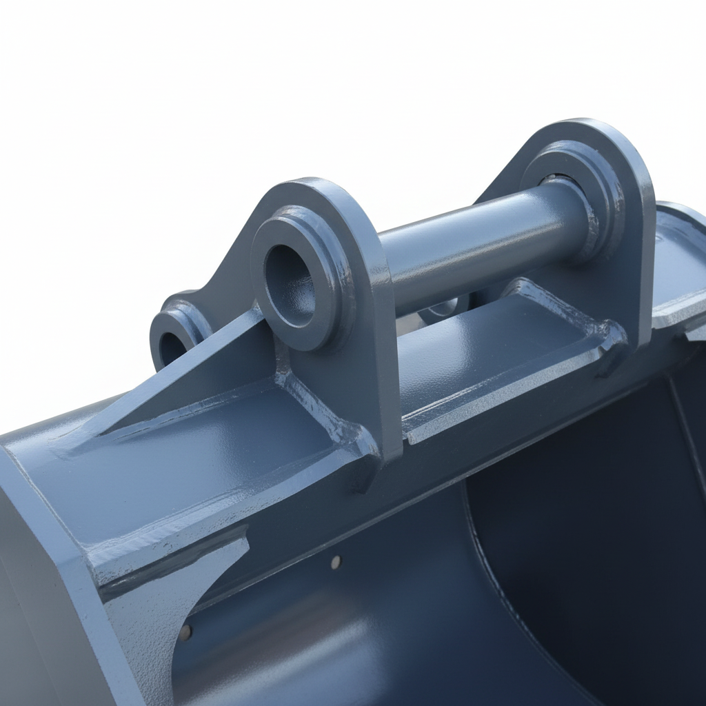 Excavator Digging Bucket - Pin Boss Close-up