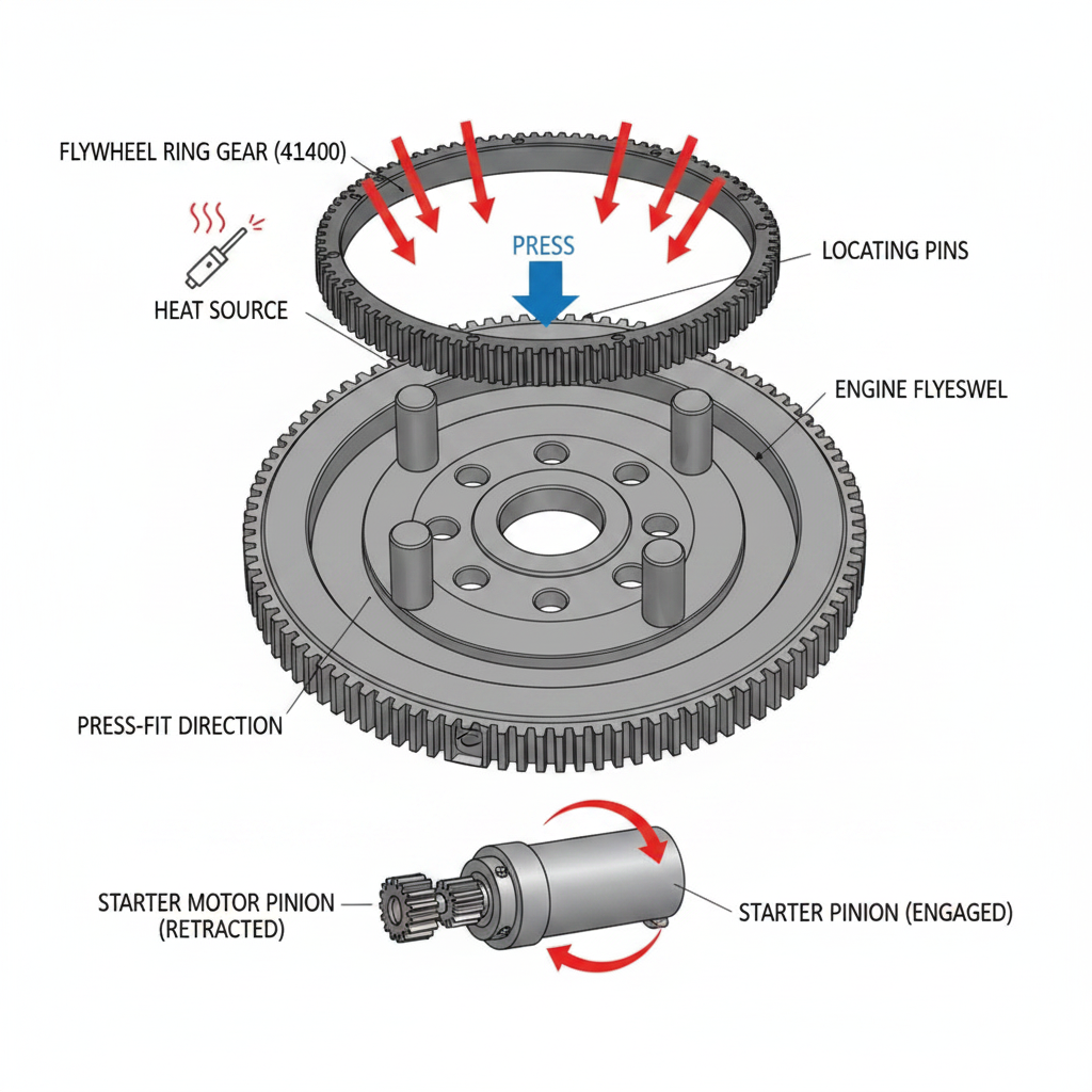 Flywheel Ring Gear - Installation Diagram