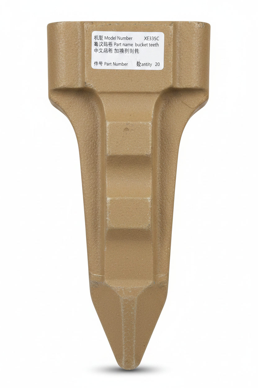 XCMG XE335C Reinforced Bucket Teeth - Front View