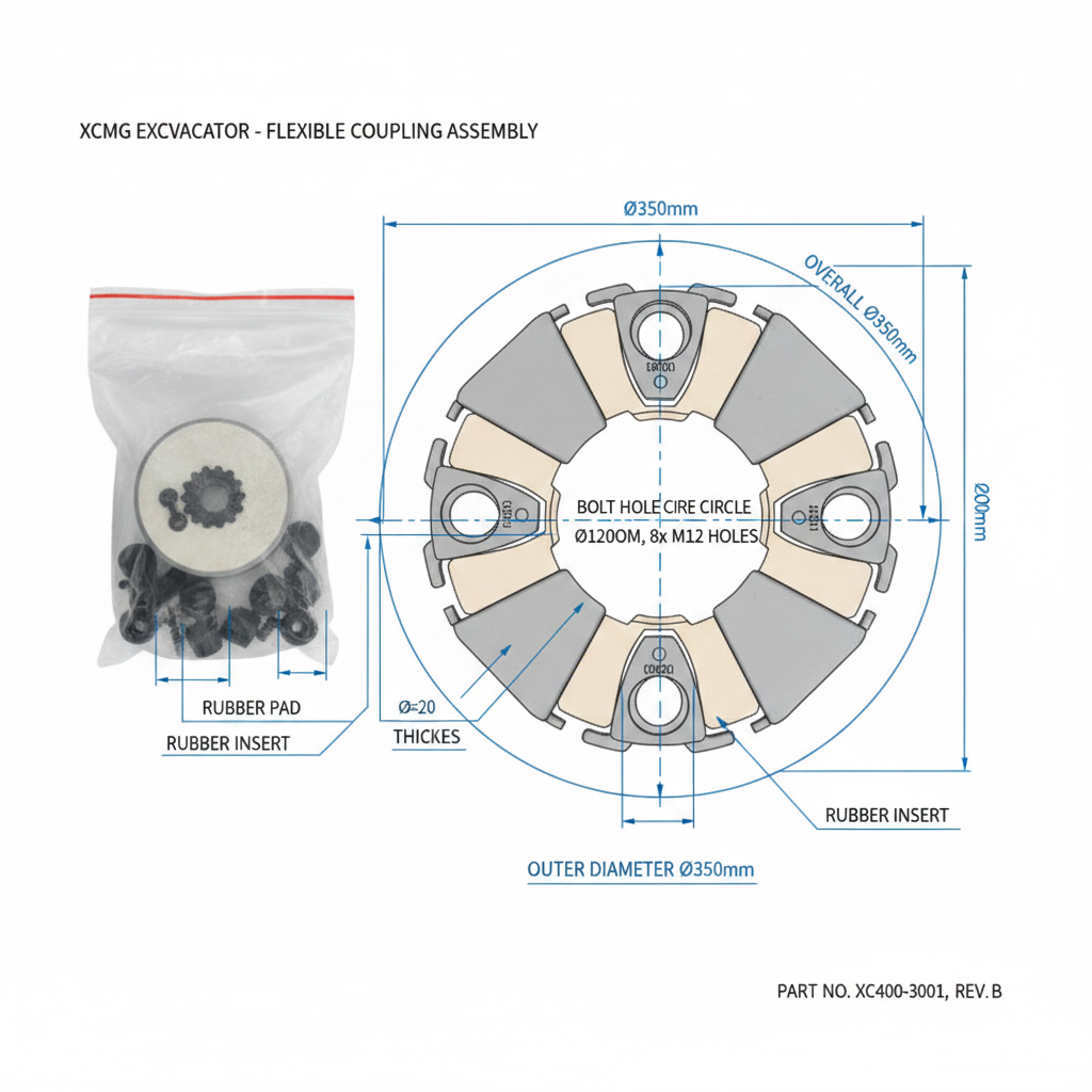 800305460 Flexible Coupling - Dimension Diagram