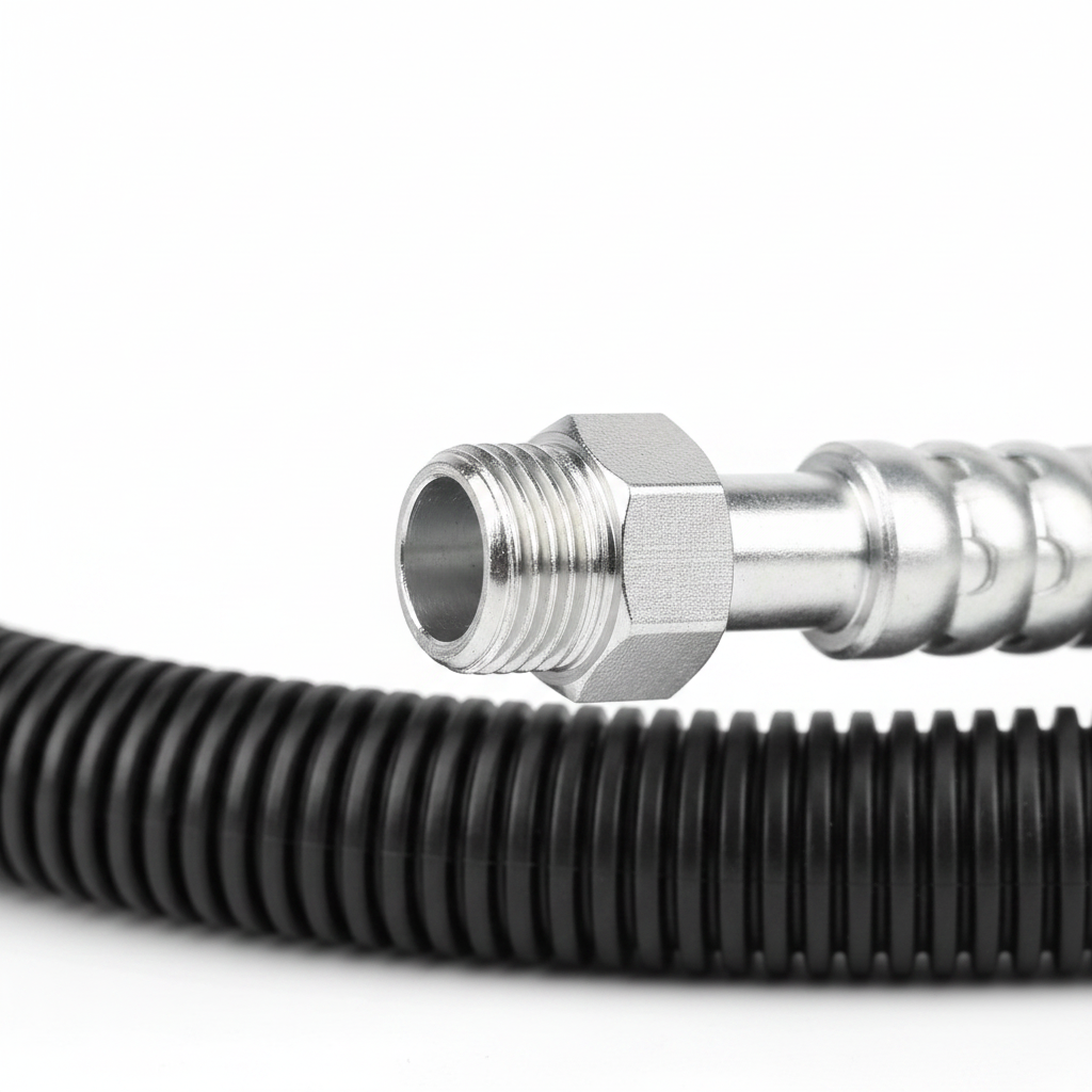 Hydraulic Hose Assembly 803545382 - Straight fitting detail