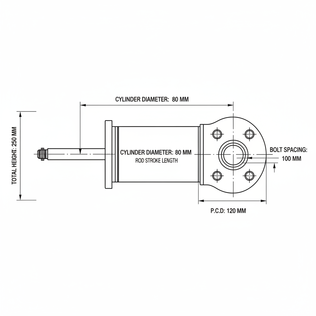Hand Brake Booster Cylinder Assembly - Dimension diagram