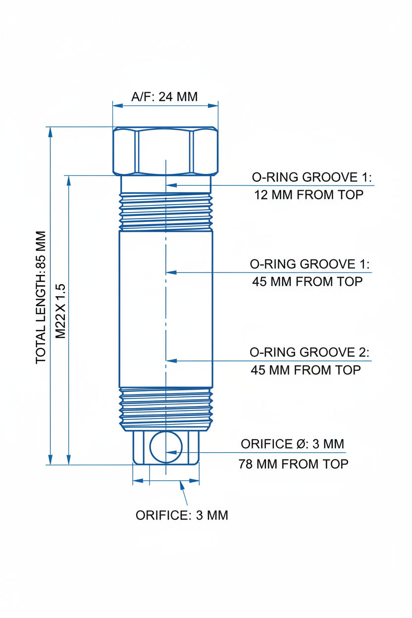 Negative Flow Relief Valve 922500233 - Dimension diagram