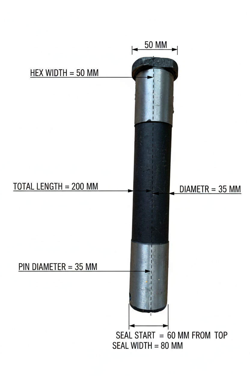XCMG XE215C Chain Link Pin - Dimension Diagram
