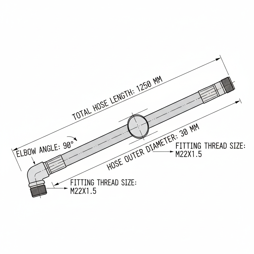Hydraulic Hose Assembly 803545382 - Dimension diagram