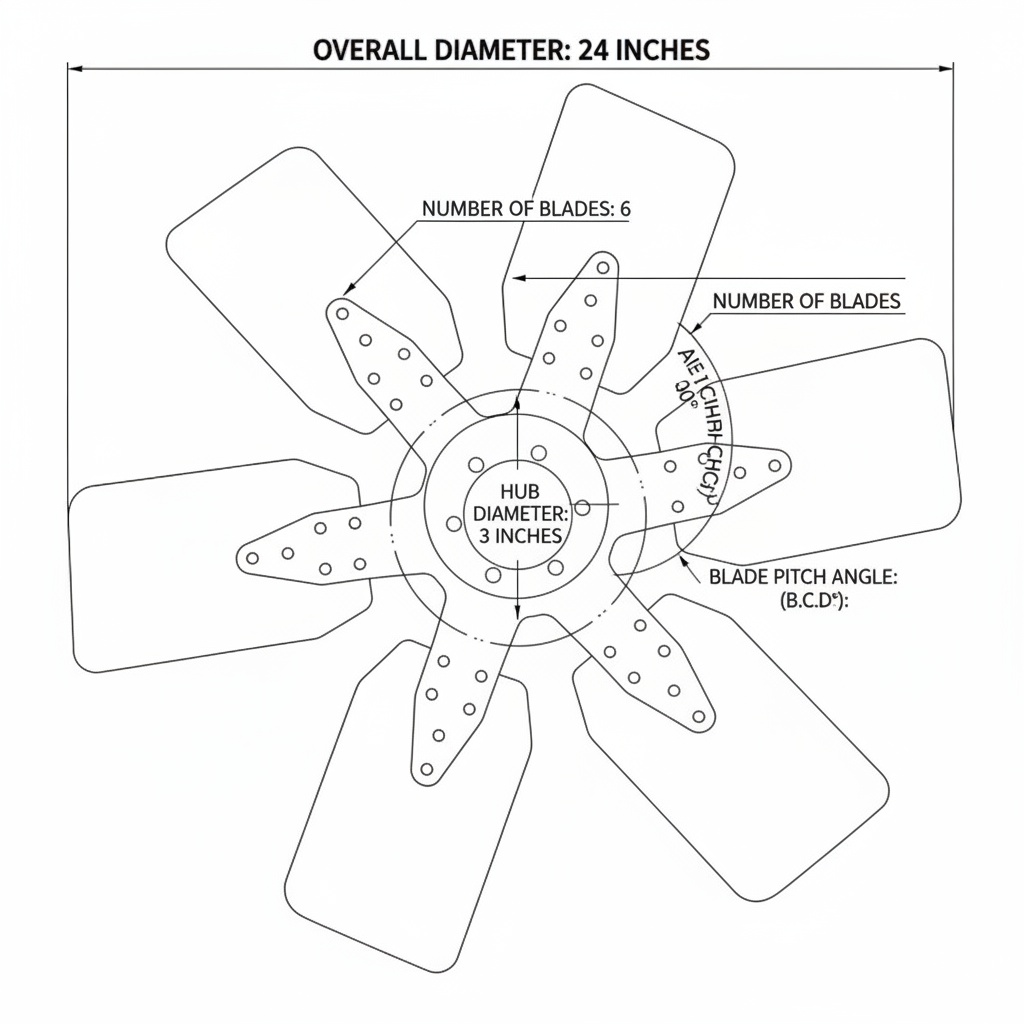 Engine Cooling Fan - Dimension Diagram