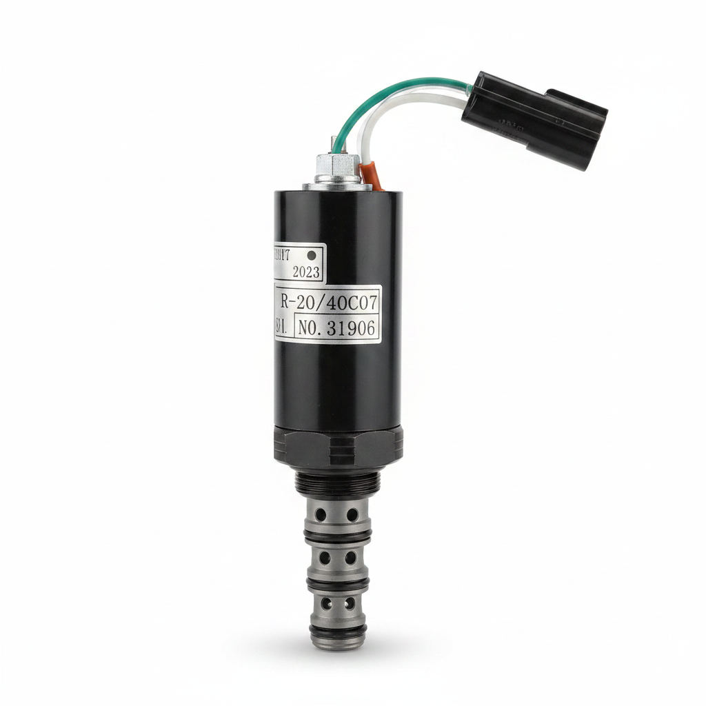XCMG Solenoid Valve 8601267061 - Connector and Wire Detail