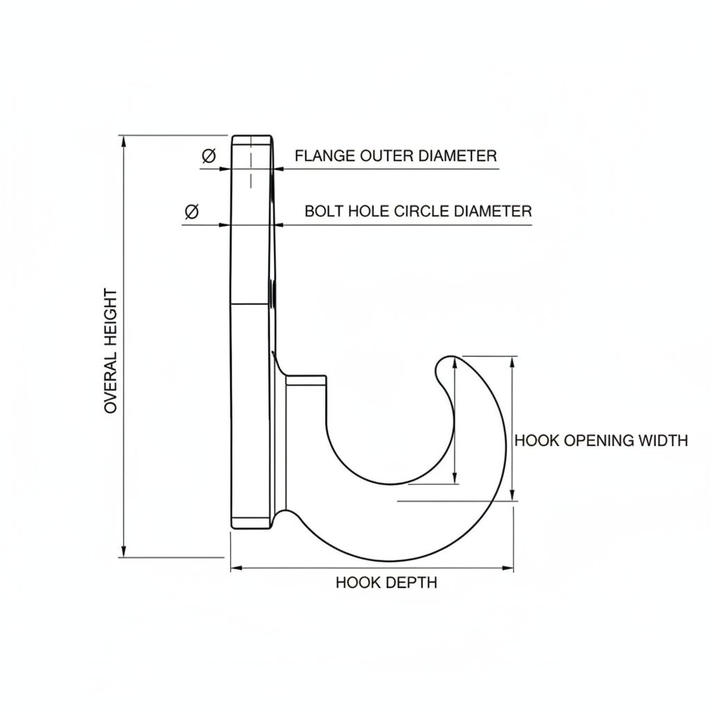 Fixed Hook - Dimension Diagram