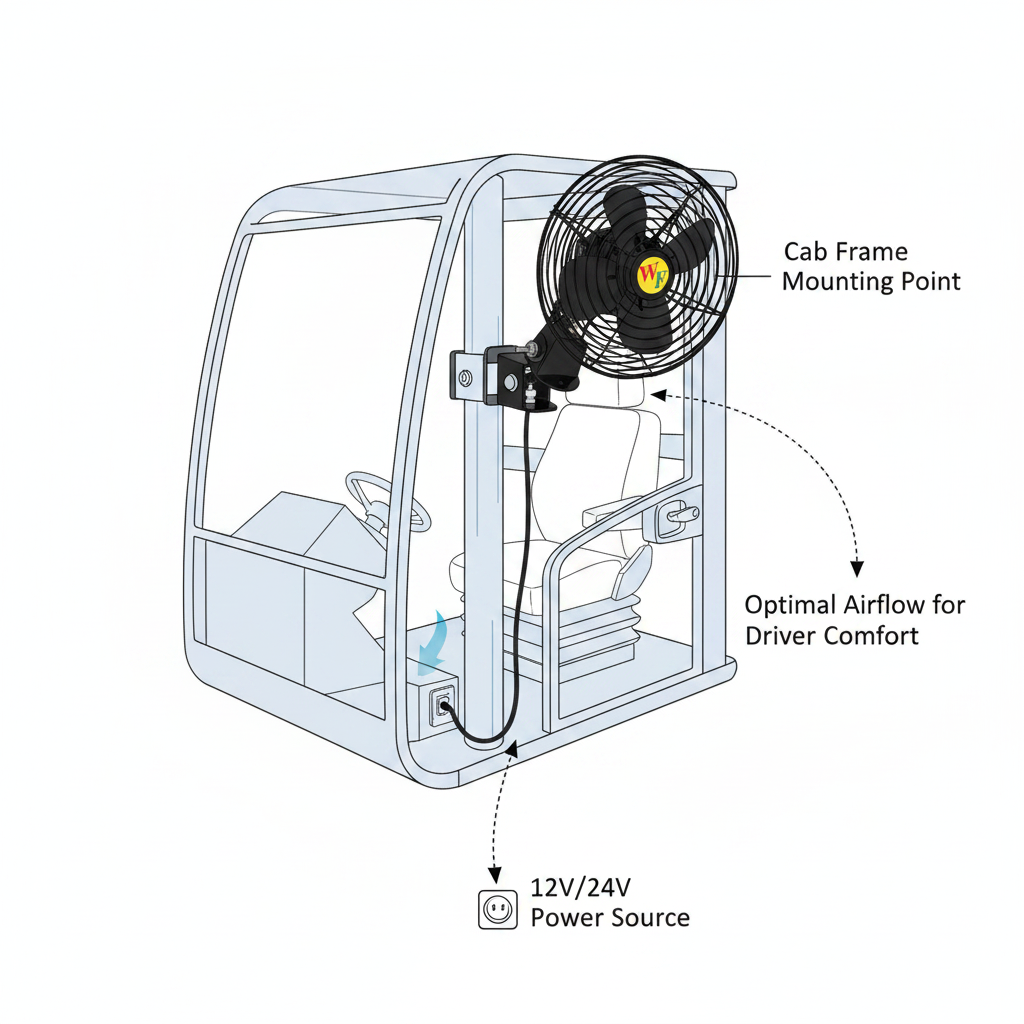 Cab Fan Assembly - Installation Diagram