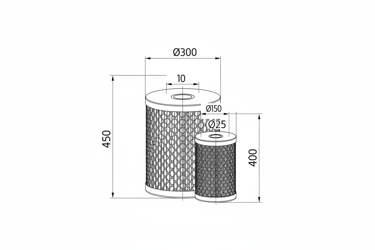 Air Filter Element 803190291 - Dimension diagram