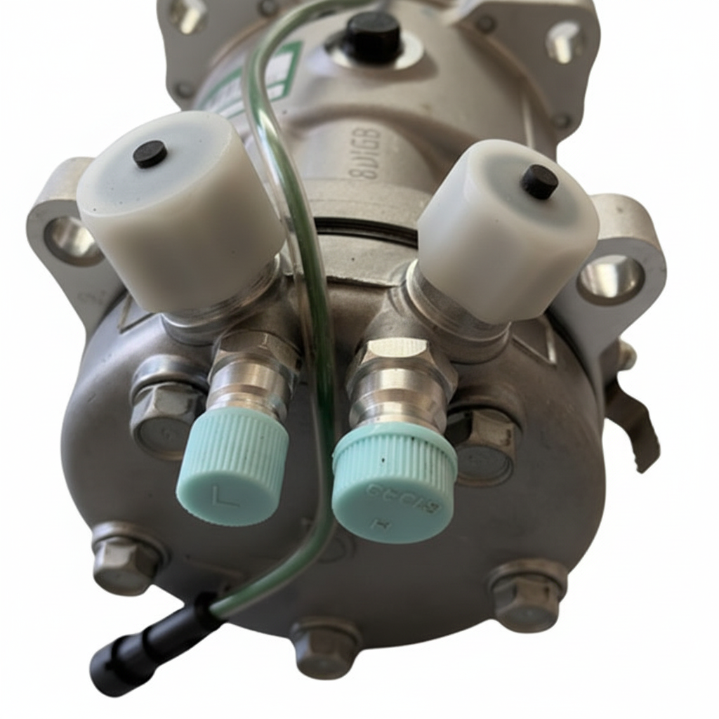 XCMG AC Compressor - Refrigerant Port Detail