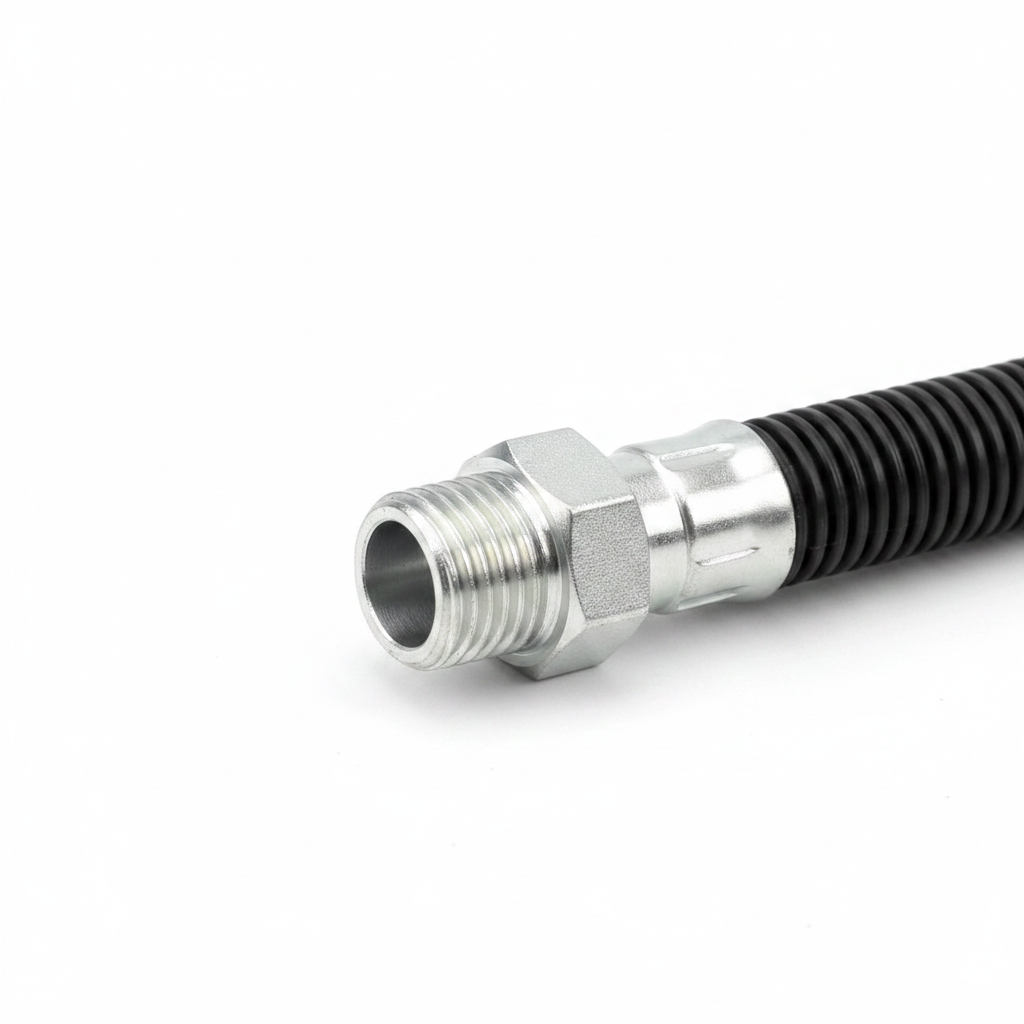Hydraulic Hose Assembly 803545382 - 90-degree elbow fitting detail