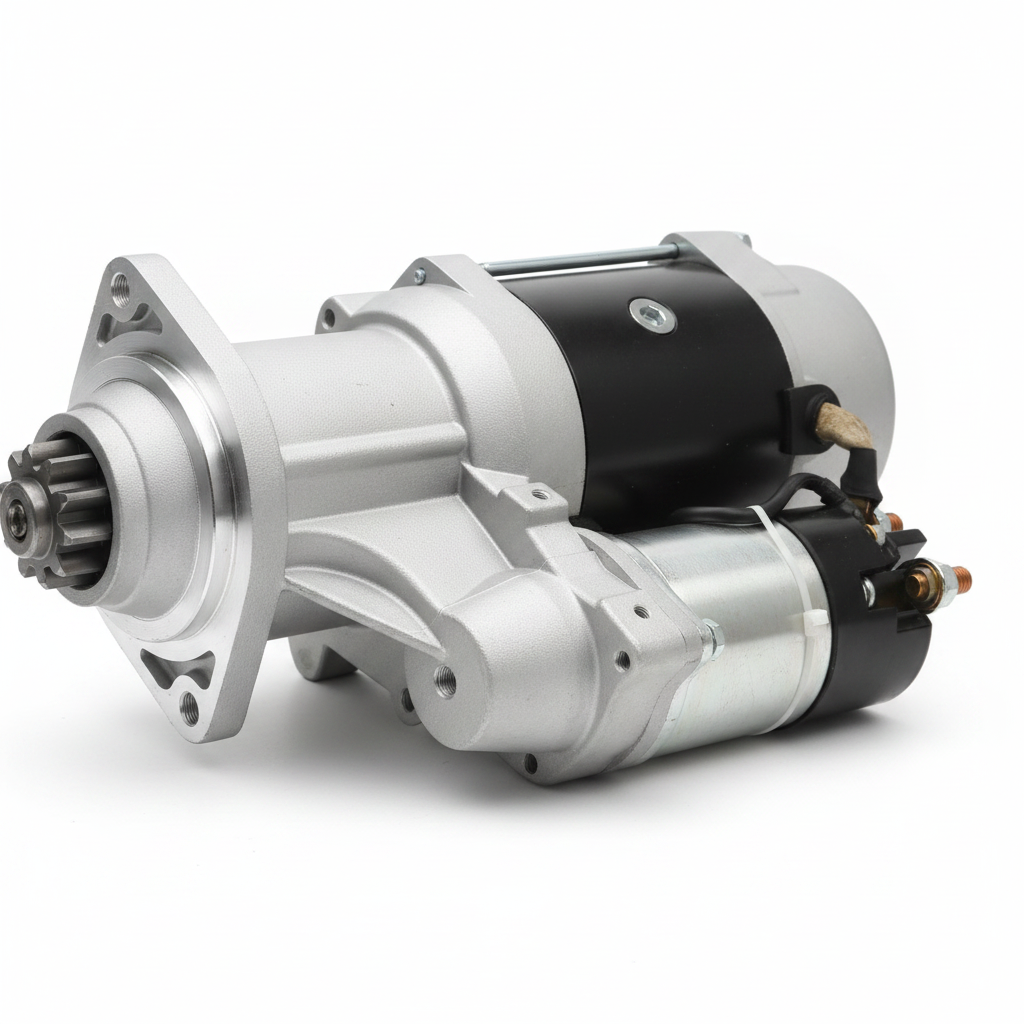XCMG Starter Motor HG1300090098 - Solenoid and Pinion Detail