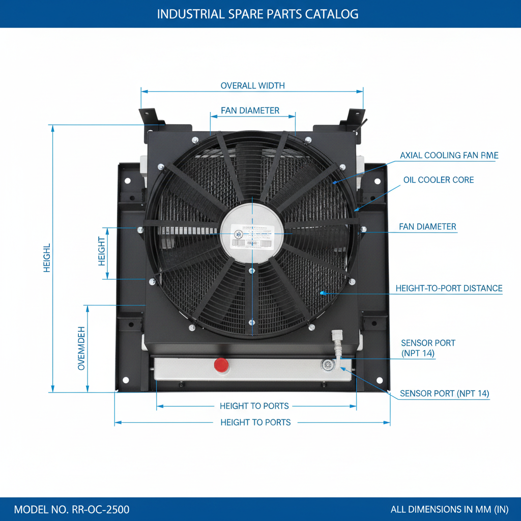 XCMG XS183J Hydraulic Oil Cooler - Dimension Diagram