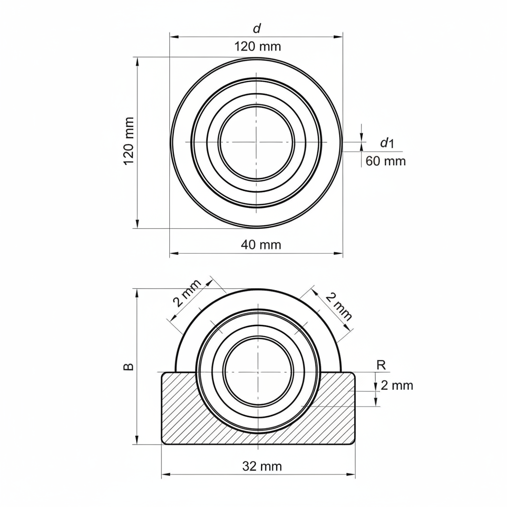 Joint Bearing 800511347 - Dimension diagram