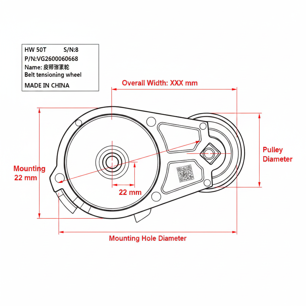 VG2600060668 Belt Tensioning Wheel - Dimension Diagram