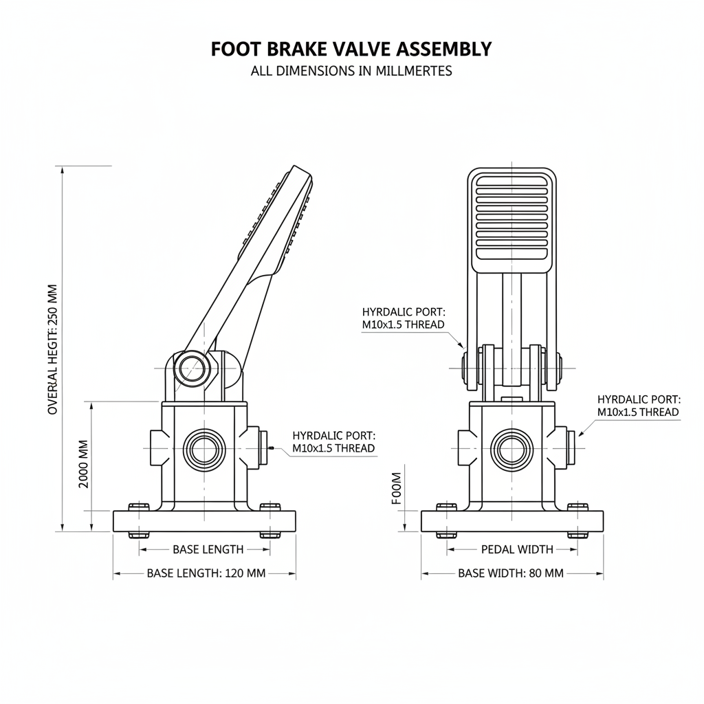 Brake Valve Assembly 803004821 - Dimension diagram