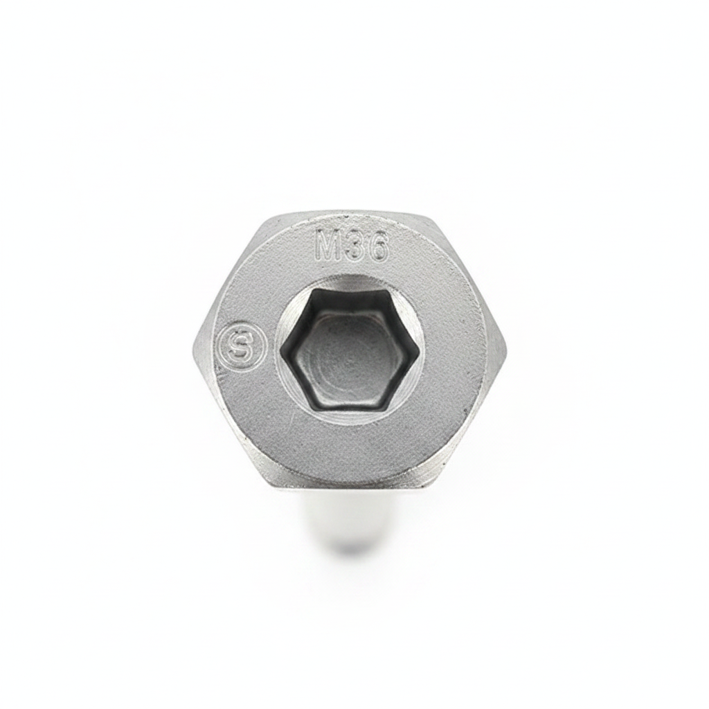 Counterweight Bolt M36x400 - Hex head top view