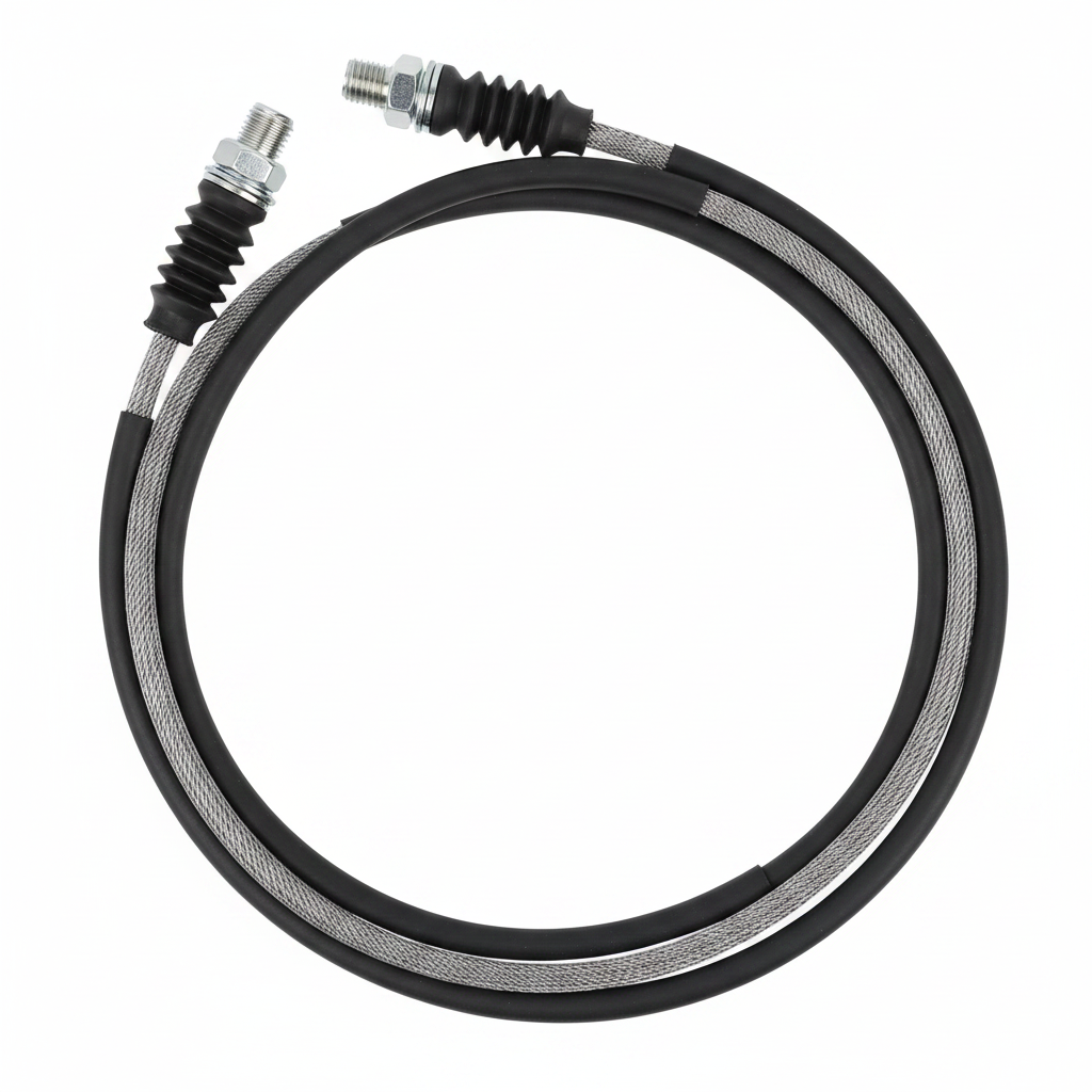 612600140083 XCMG Throttle Cable Assembly - Coiled Top View